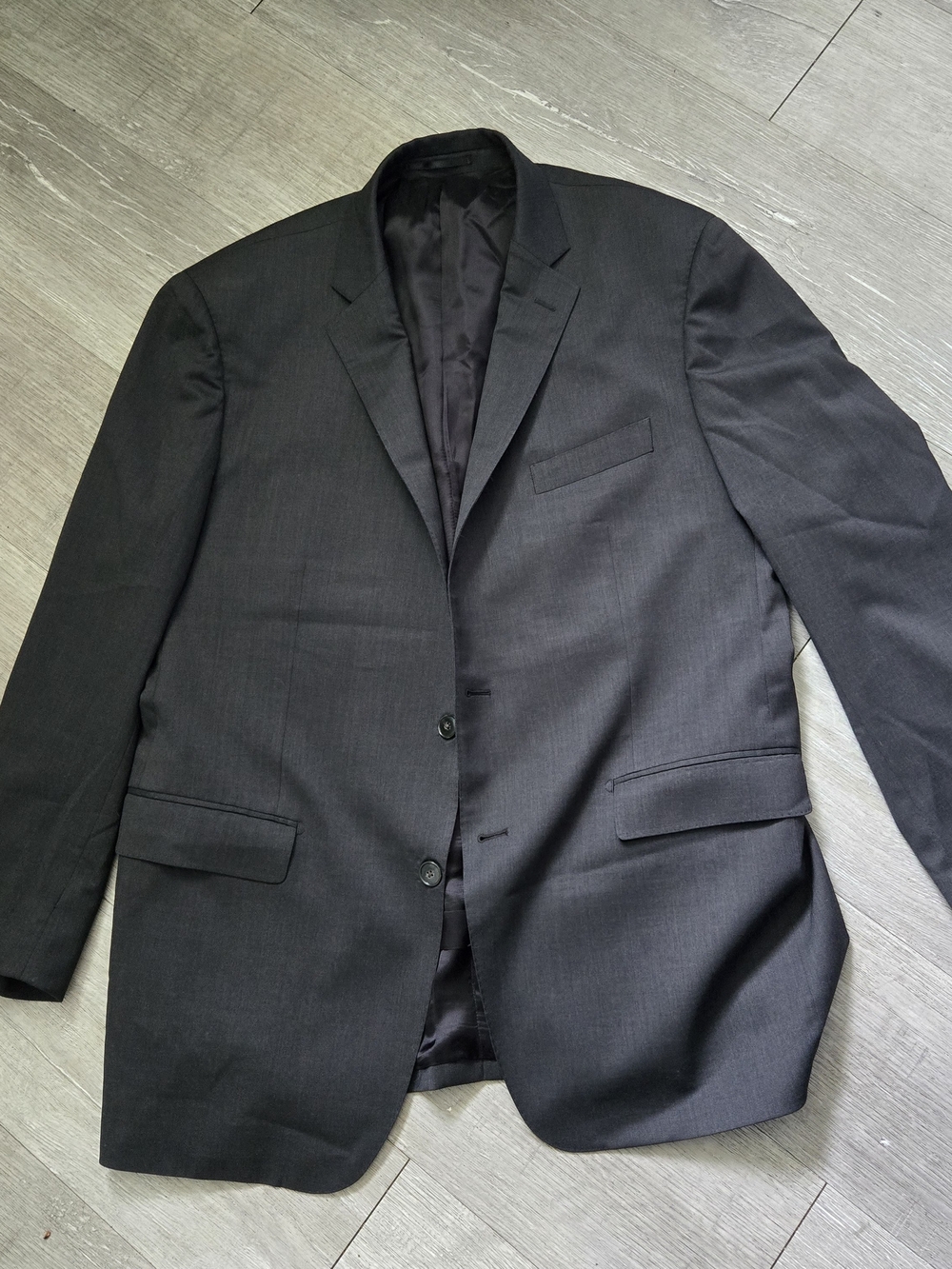 Men's Two-Button Charcoal Suit Jacket